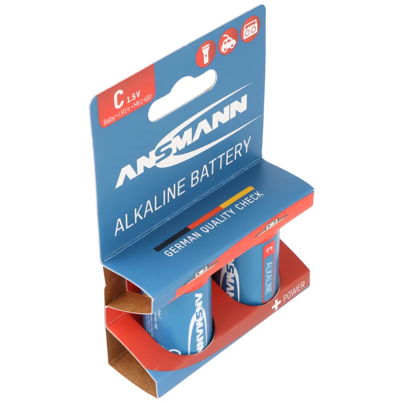 Ansmann Alkaline Batterie Baby C, LR14, 1,5V, 2er Papierblister