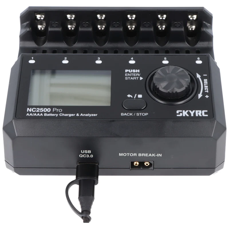 SkyRC NC2500 Pro intelligentes Ladegerät mit Analyse-Funktion für NiMH/NiCD Akkus der Größe AA, AAA