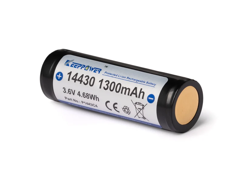 Keeppower 14430 - *1300mAh 3,6V - 3,7V Li-Ionen-Akku mit Schutzelektronik P1443C4