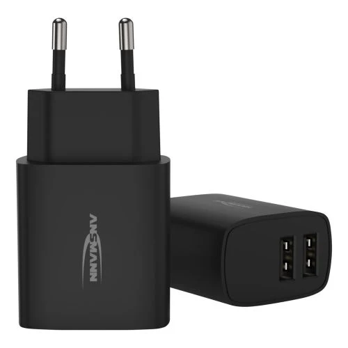 Ansmann USB-Ladegerät HC212, 2x USB-Ports, 12W, schwarz
