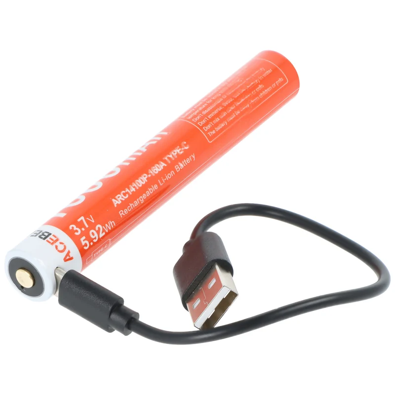 AceBeam TAC 2AA LED-Taschenlampe mit max. 1.400 Lumen und is zu 304 Meter, grün, mit Akku
