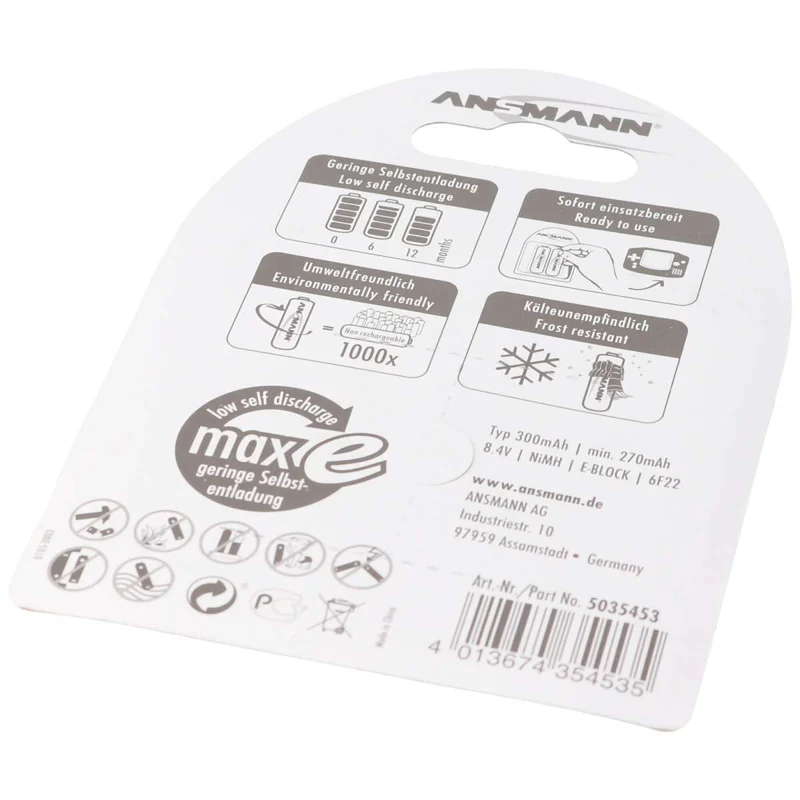 Ansmann maxEplus NiMH-Akku Typ 300 E-Block 270mAh