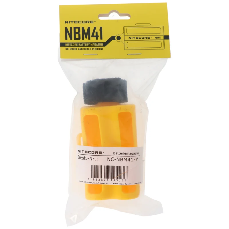 Nitecore Batteriemagazin NBM41, für 4 Stück 21700 Li-Ion Akkus, gelb