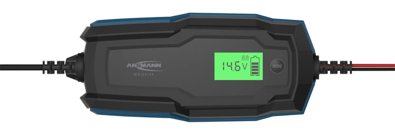 Ansmann BC 6-12V/6A 10-Stufen Kfz-Ladegerät für 6V und 12V Blei-Säure-, Blei-Gel- und Blei-Vlies-Batterien, sowie 12V LiFePO4 Batterien