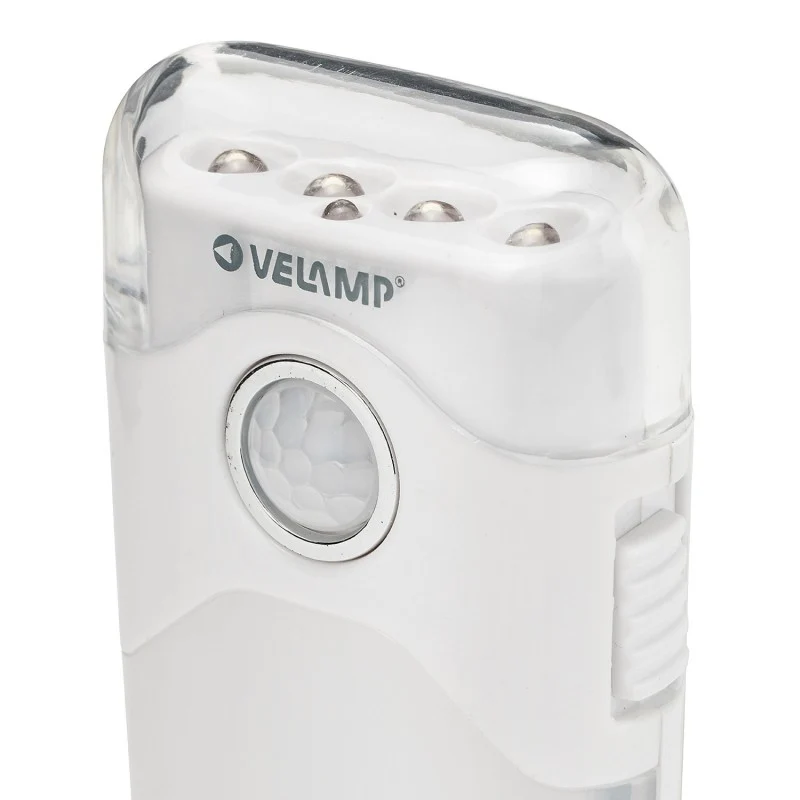 Velamp LED Nachtlicht mit automatischer Notbeleuchtung, Anti-Blackout, praktische Taschenlampenfunktion, mit Bewegungsmelder und PIR-Sensor, vertikale Buchse
