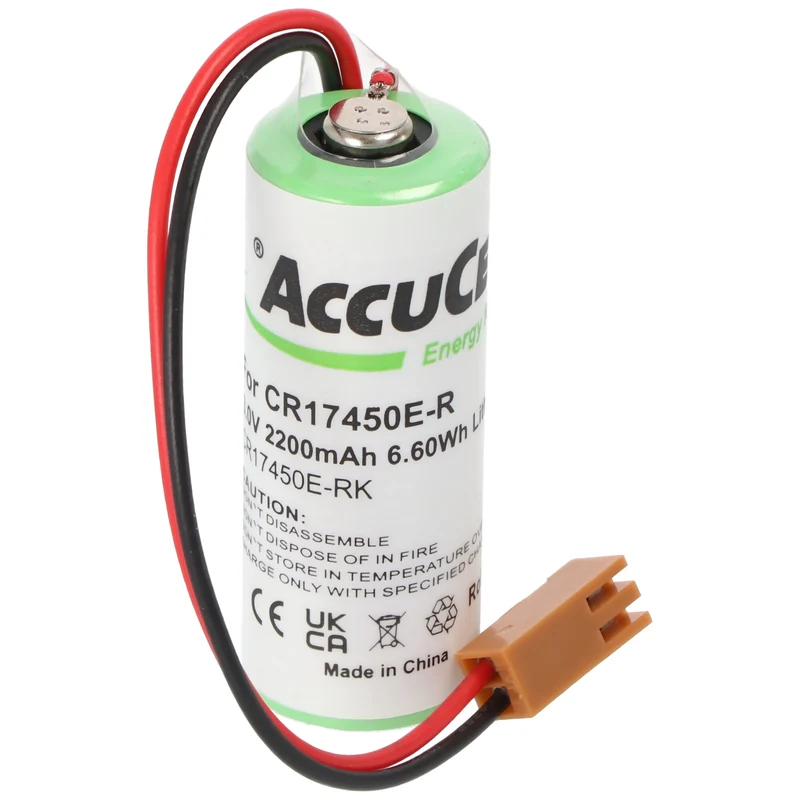 FDK Lithium Batterie CR17450E-R Size A, LX98L-0031-0012, mit Kabel und Stecker, Fanuc A98L-0031-0012 Batterie, Stecker beachten, vergleichen