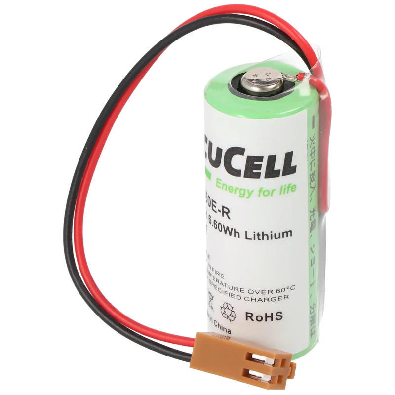 FDK Lithium Batterie CR17450E-R Size A, LX98L-0031-0012, mit Kabel und Stecker, Fanuc A98L-0031-0012 Batterie, Stecker beachten, vergleichen