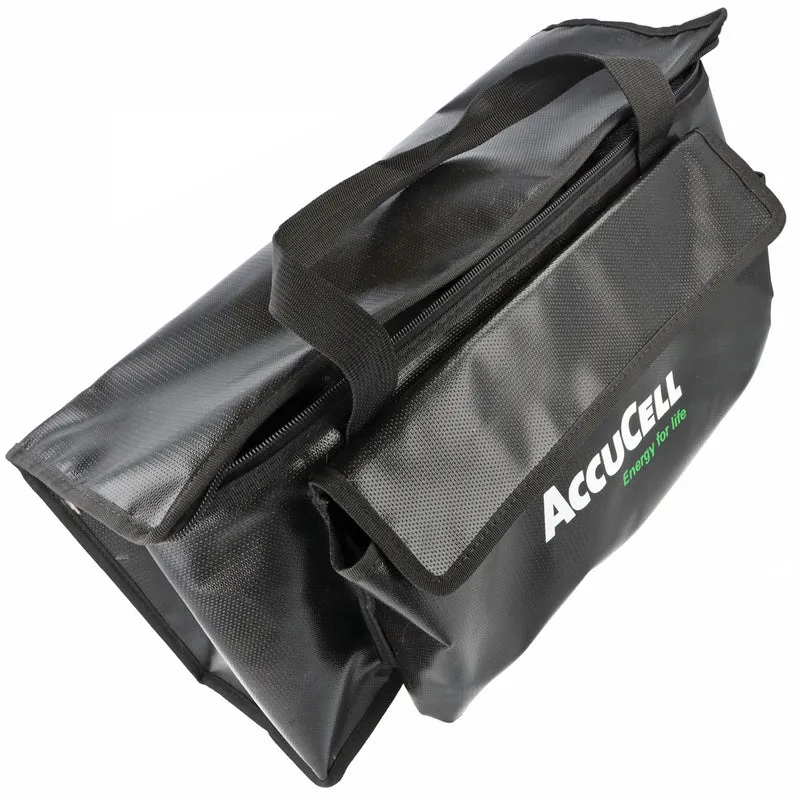 AccuCell Li-ion AkkuSafe - BikeBag E-Bike Akku Aufbewahrungstasche, schwarz, Abmessungen 150 x 450 x 200mm
