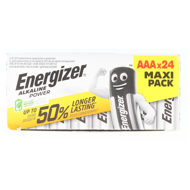Energizer Batterie Alkaline, Micro, AAA, LR03, 1.5V Power, 24 Stück im Karton