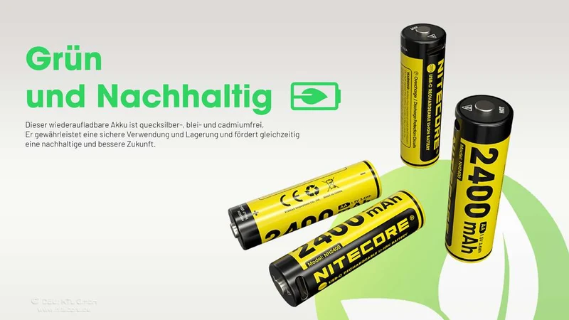 Nitecore Li-Ion Akku, 1,5V, USB-C, 2400mAh (4 St.)