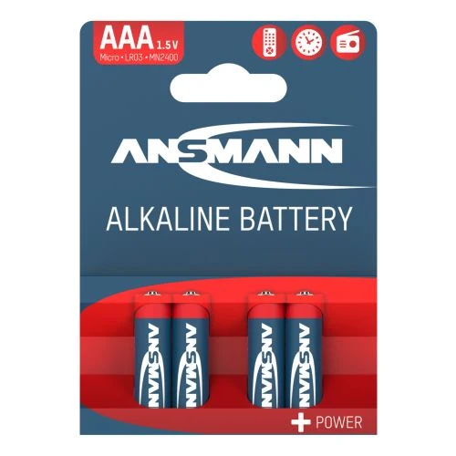 Ansmann Alkaline Batterie Micro AAA, 1,5V, 4er Papierblister