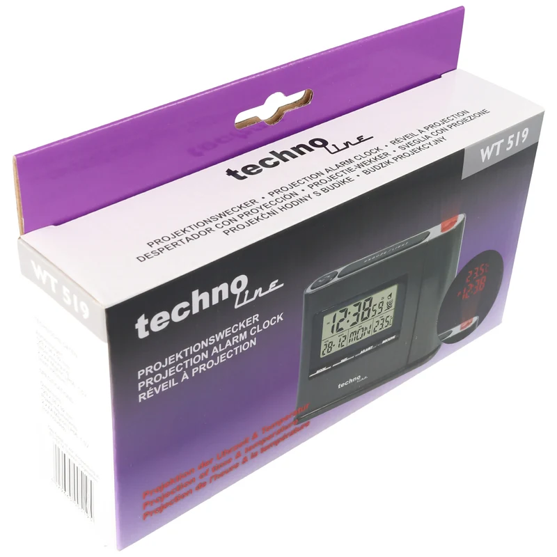 Technoline WT 519 Funk- und Projektionswecker mit Temperaturanzeige inklusive Netzteil