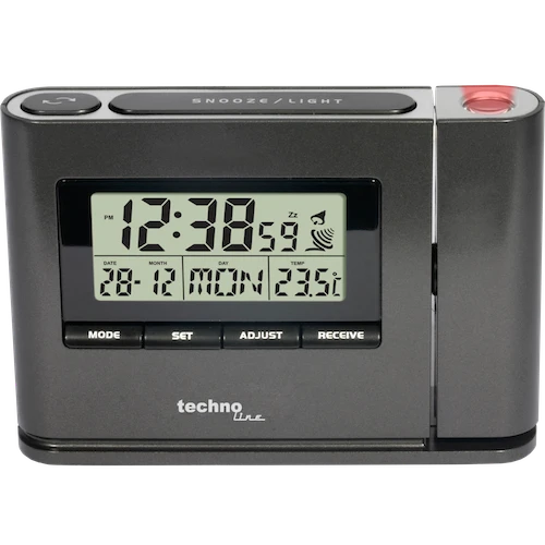 Technoline WT 519 Funk- und Projektionswecker mit Temperaturanzeige inklusive Netzteil