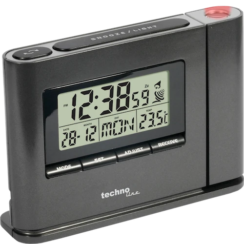 Technoline WT 519 Funk- und Projektionswecker mit Temperaturanzeige inklusive Netzteil