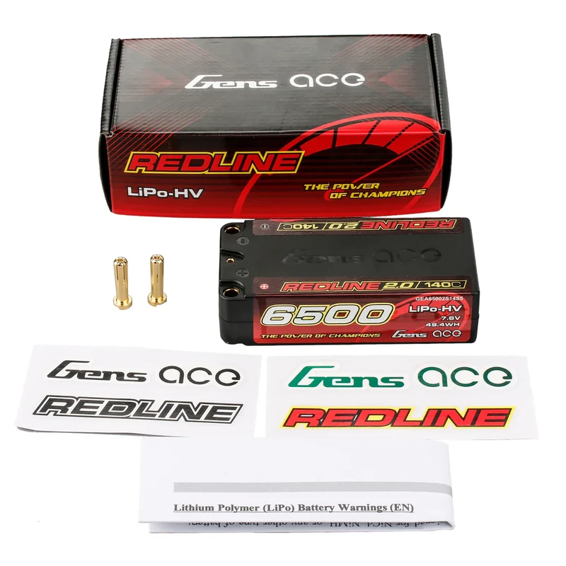 Gens Ace Redline 2.0 Serie 6500mAh 2S1P 7,6V 140C Lipo-Akkupack mit Hardcase