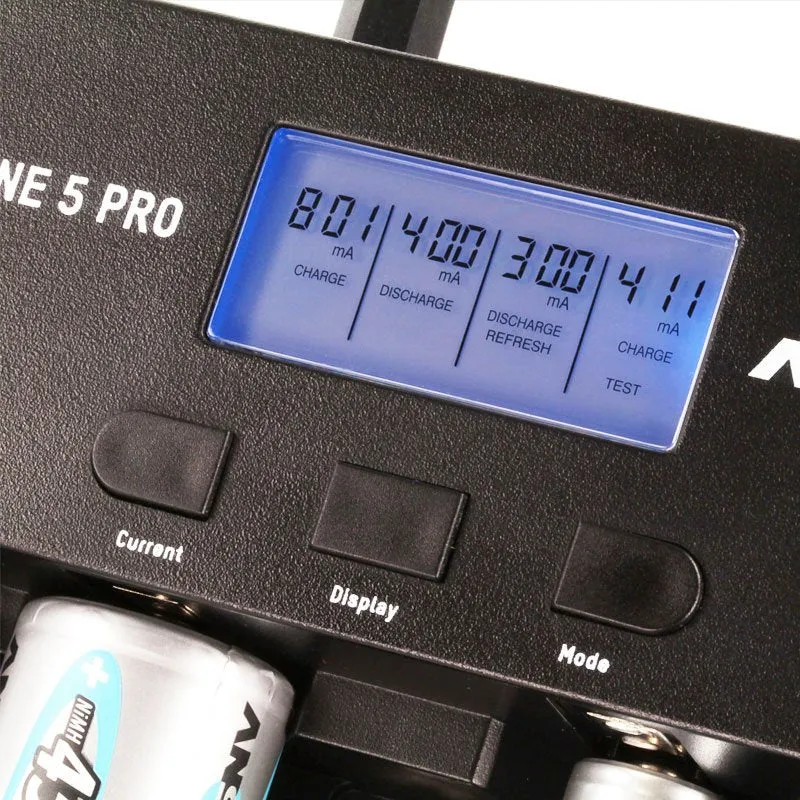 Ansmann Powerline 5 Pro Universal LCD Schnell-Ladegerät mit Kapazitätsanzeige