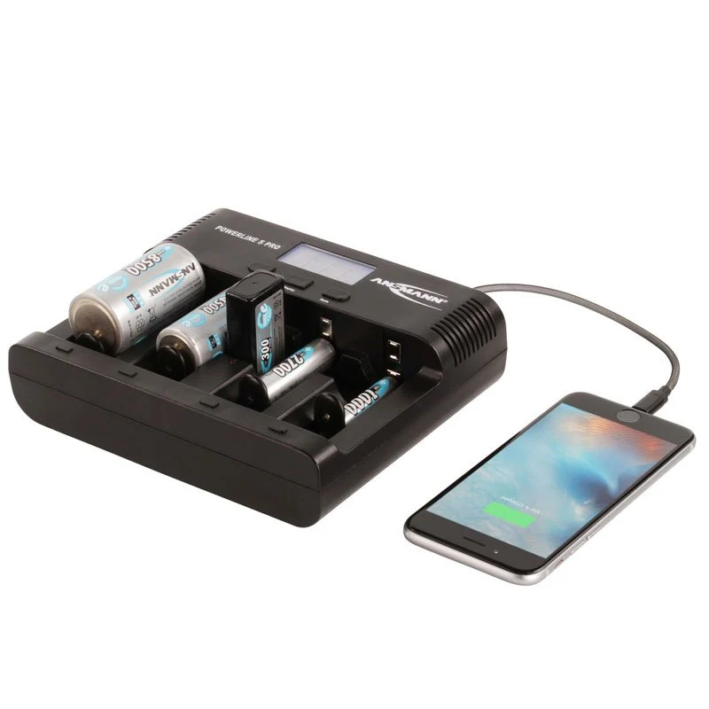 Ansmann Powerline 5 Pro Universal LCD Schnell-Ladegerät mit Kapazitätsanzeige