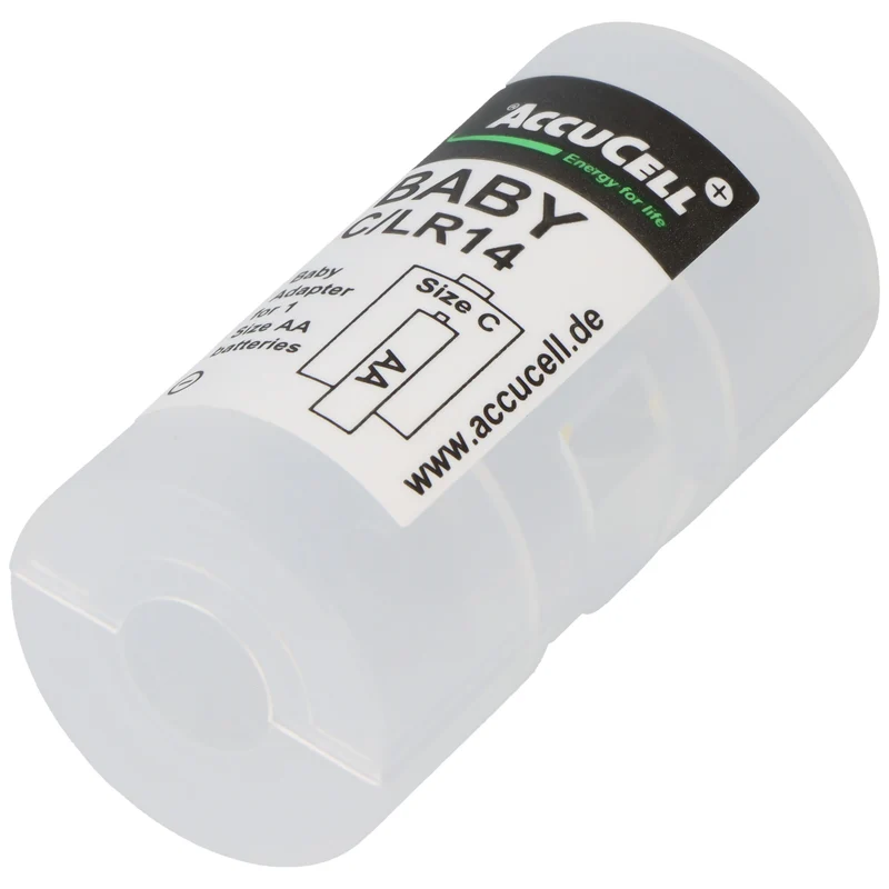 2x AccuCell Adapter C, Baby, LR14 und Panasonic eneloop 2-Pack BK-3MCDE/2BE Akku NiMH, Mignon, AA, HR06, 1.2V und 2000mAh