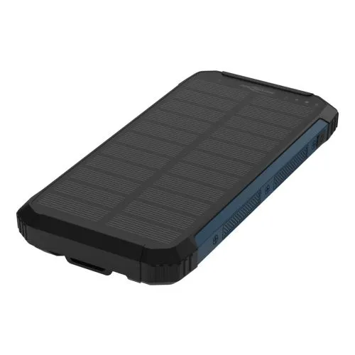 Ansmann Outdoor Powerbank PB212W, Kapazität 10.000mAh, Wireless Charging, 3W LED-Licht und Solarpanel