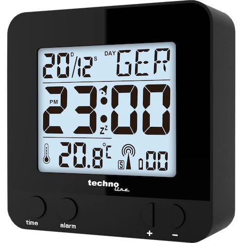 Technoline WT 235 schwarz - moderner Funkwecker mit Touch-Sensor