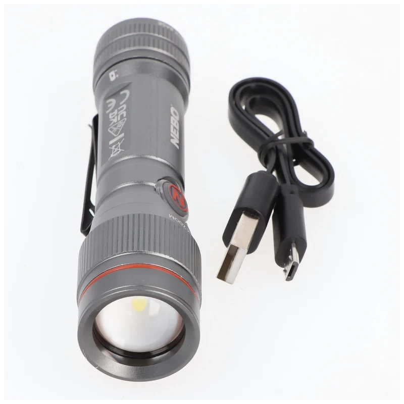 NEBO LED Taschenlampe 450 FLEX mit bis zu 450lm und 237m Leuchtweite integrierter Li-ion Akku 3,7V 600mAh