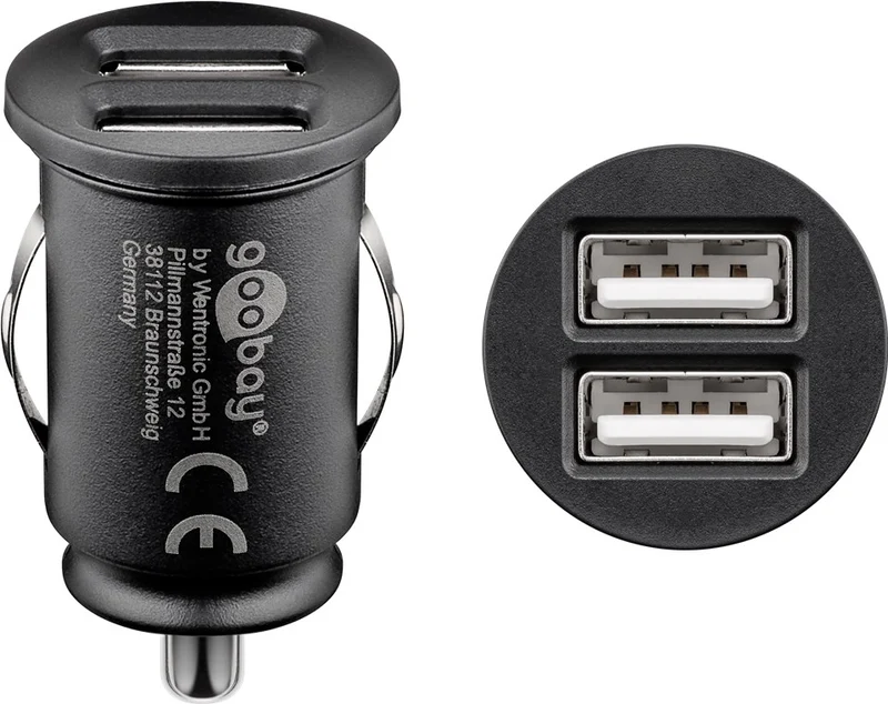 Goobay Dual-USB Auto Ladegerät (2xUSB) 12W max.2.4A (12/24V) 2xUSB
