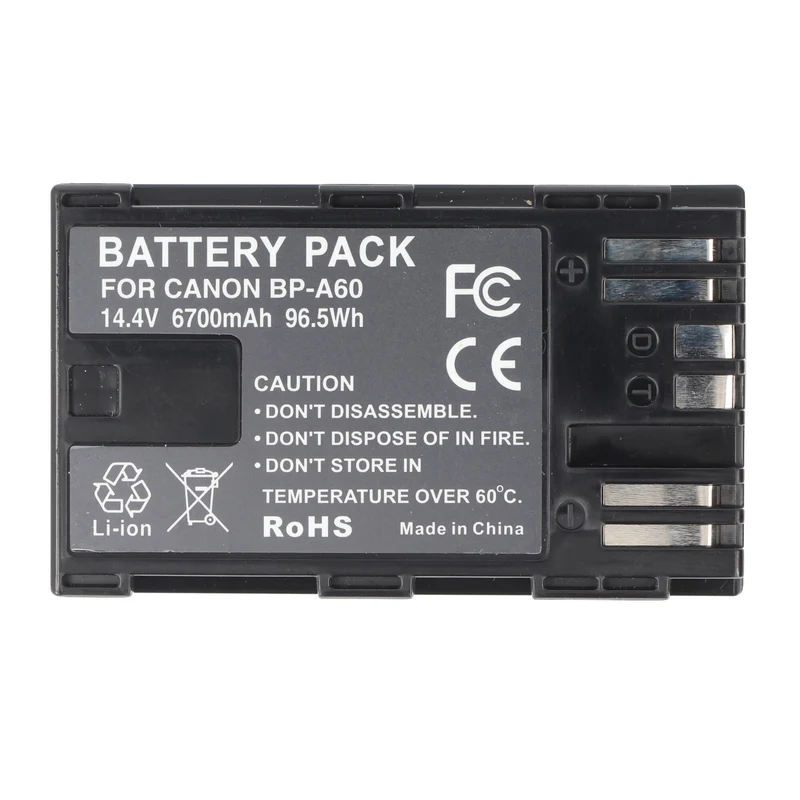 AccuCell Akku passend für CANON BP-A60 Li-Ion 14.4V 6700mAh