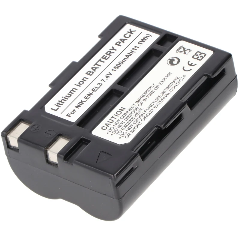 AccuCell Akku passend für Nikon EN-EL3, EN-EL3a Li-ion, 7,4V, 1500mAh, 11,1Wh