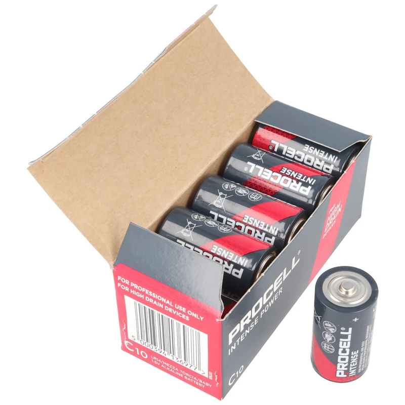 Duracell Procell Intense Baby C, LR14 im Karton, für energieintensive Geräte (10 St.)
