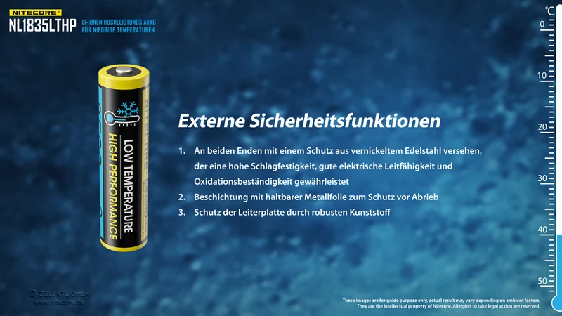 Nitecore Li-Ion Akku Typ 18650 - 3500mAh LTHP, Low Temperature