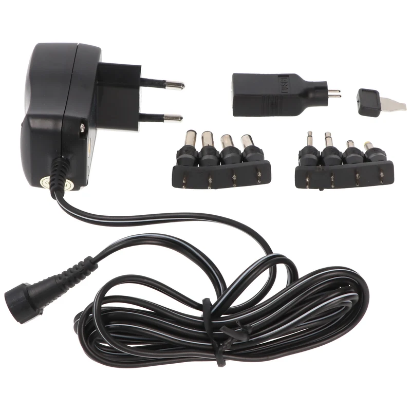 Goobay 3 V - 12 V Universal-Netzteil inkl. 1 USB- und 8 DC-Adapter - max. 3,6 W und 0,6 A