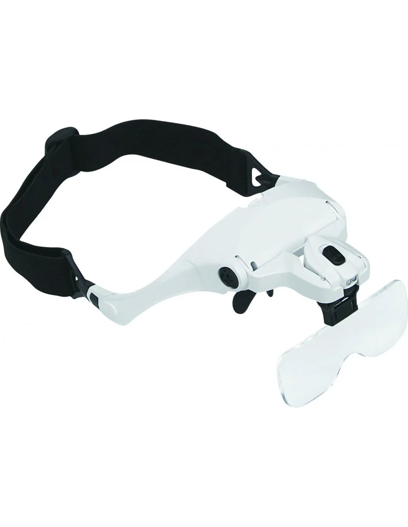 Velamp LED-Brille mit Lupe und 5 austauschbaren Dioptrien, ideal auch für Brillenträger geeignet, für Uhrmacher, Schmuck, Nageldesign, Zahntechnik, inklusive Batterien