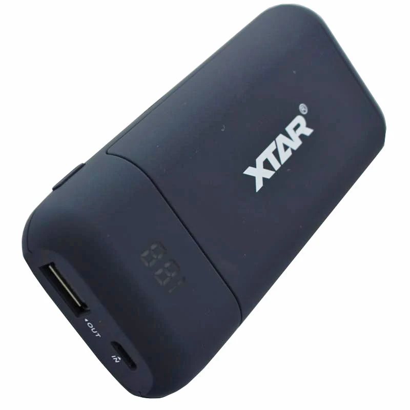 Xtar 2fach USB-Schnell-Ladegerät und Powerbank für 18650er Li-Ion Akku mit max. 65mm Länge
