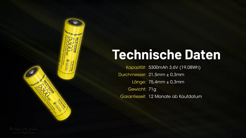 Nitecore LI-Ion Akku 21700, 5300mAH, NL2153HPNitecore
