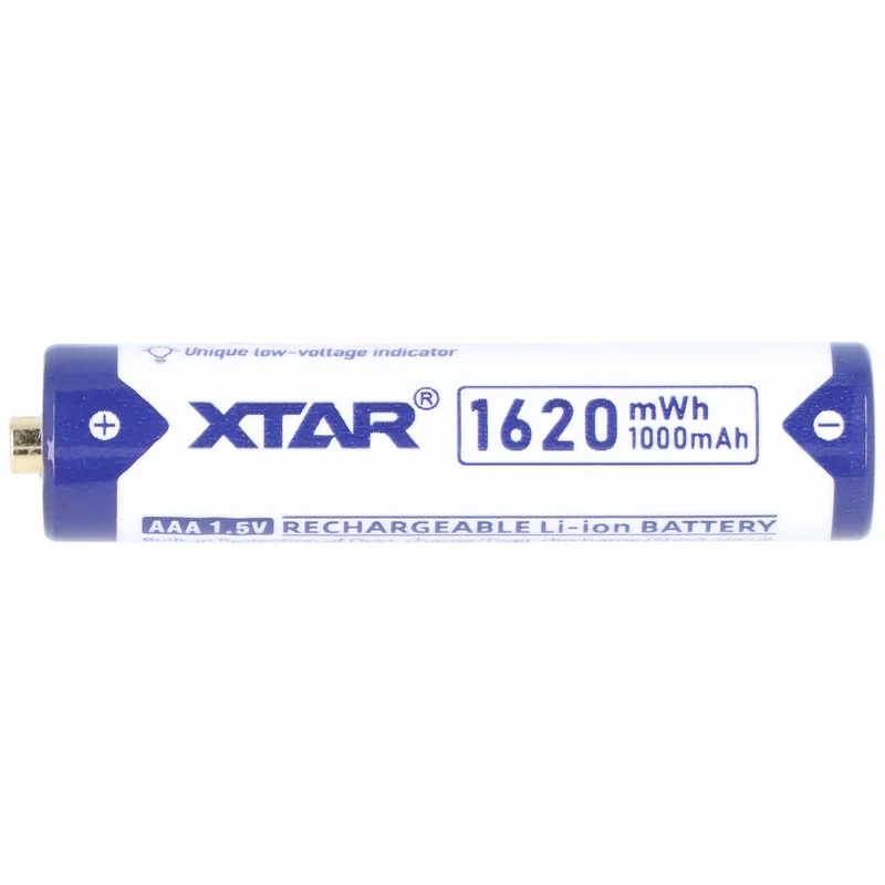 XTAR AAA Micro LR03, Li-Ion Akku, 1,5V, 1000mAh, 1620mWh, Aufladbar mit LED-Indikator, mit Aufbewahrungsbox (4 St.)