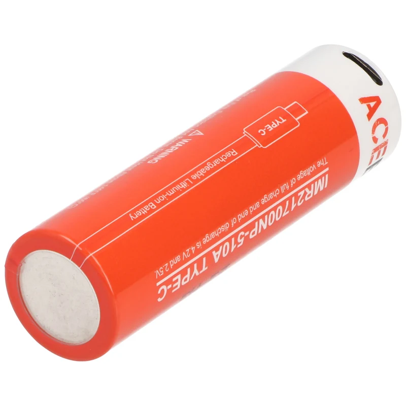 AceBeam 21700 Li-ion Akku mit starken 5000mAh USB-C max. Entladestrom 15A, 77,8 x 21,37mm