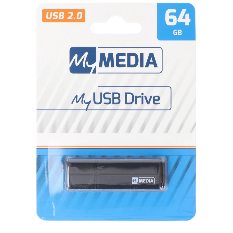 Mymedia USB 2.0 Stick 64GB, schwarz Retail-Blister