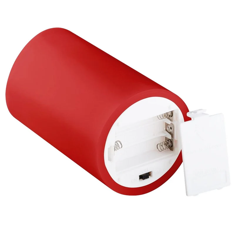 AccuCell 4er Set LED-Echtwachs-Kerzen in rot, Deko ideal für Advent, Adventskranz und Weihnachten