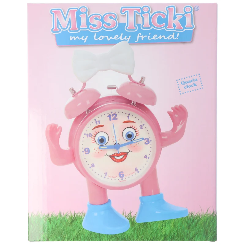 Technoline ABC spielerisch die Uhrzeit lernen, Miss Ticki der Kinderwecker pink weiß, inklusive Batterie