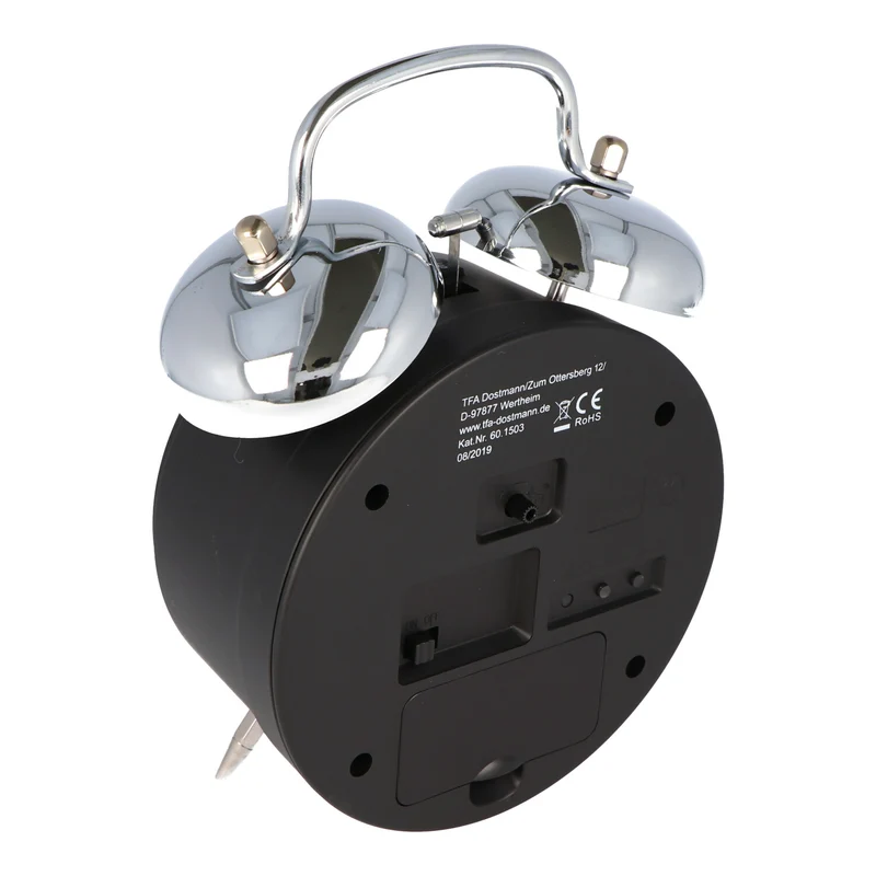 TFA Wecker Nostalgisch groß, der Funkwecker mit Metallglocke, inklusive Batterie