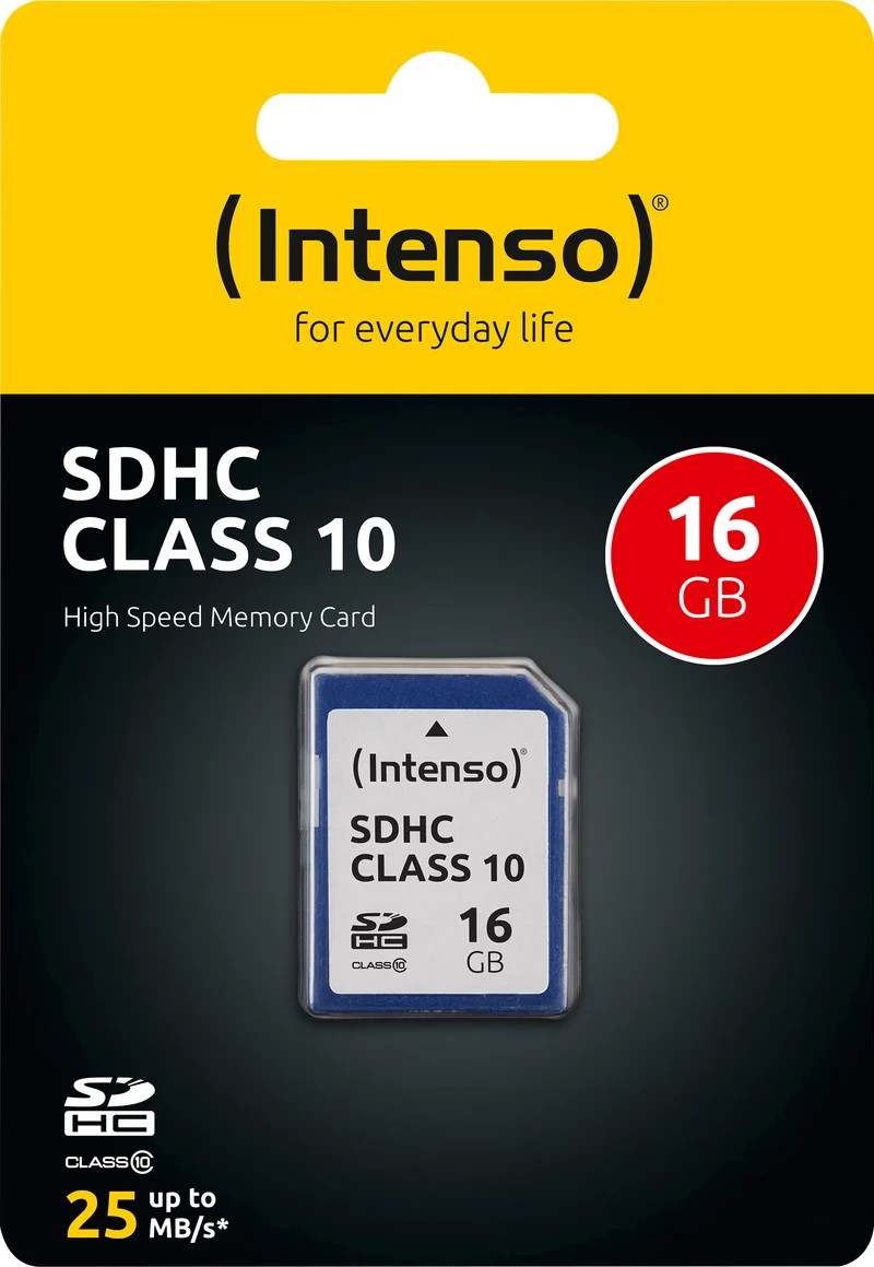 Intenso SDHC-Card 4GB, Class 10 (R) 25MB/s, (W) 10MB/s, Retail-Blister