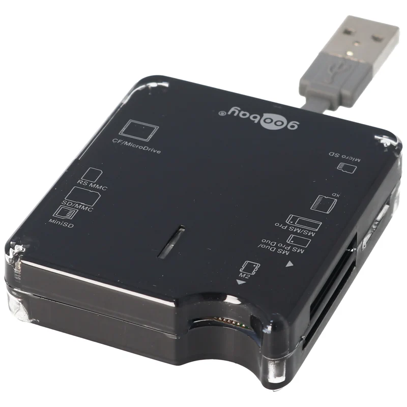 Goobay Cardreader All in 1 externes Kartenlesegerät USB 2.0 Hi-Speed 6 Kartenschächte