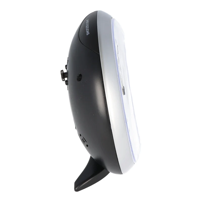 Maxitime Analog-Funkwecker Silber mit weißem Ziffernblatt mit Licht und Snooze-Funktion