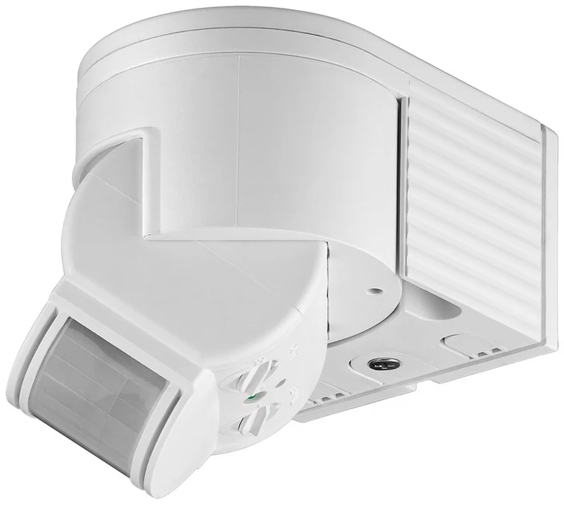 Goobay Infrarot Bewegungsmelder zur Aufputz-Wandmontage, 180° Erfassung, 12 m Reichweite, für Außen (IP44), LED-geeignet