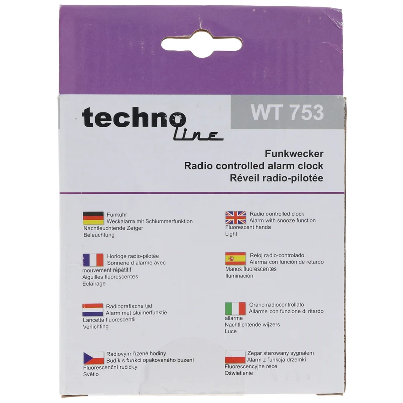 Technoline T 753 Funkwecker Silber Weckerzeiten 1 fluoreszierende Zeiger