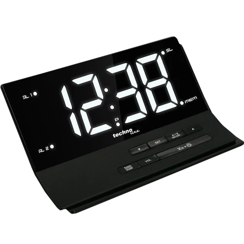 Technoline WT 482 - Funkwecker, Radio-Wecker mit Sleeptimer-Funktion, Display stufenlos dimmbar