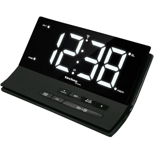 Technoline WT 482 - Funkwecker, Radio-Wecker mit Sleeptimer-Funktion, Display stufenlos dimmbar