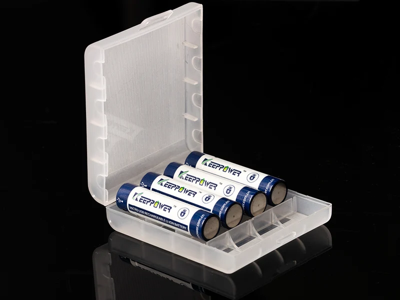 Keeppower Aufbewahrungsbox für 4x 14500 (AA) oder 4x 10440 (AAA) transparent