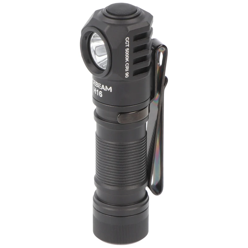 AceBeam H16 LED Stirnlampe mit max. 650 Lumen, 5.000K neutralweiß mit schwarzem Gehäuse, reflektierendes Kopfband, inklusive 14500 Li-Ion Akku