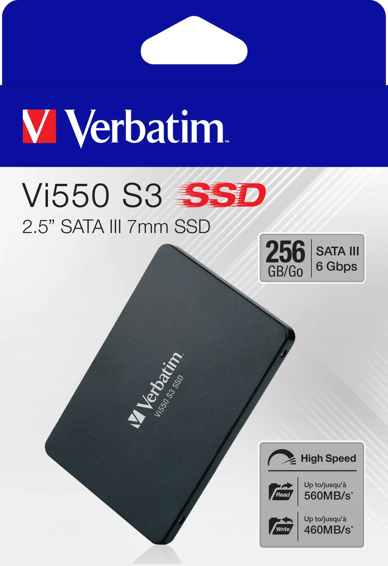 Verbatim SSD, SATA-III, 6.35cm (2.5''), Vi550 (R) 560MB/s, (W) 525MB/s, Retail